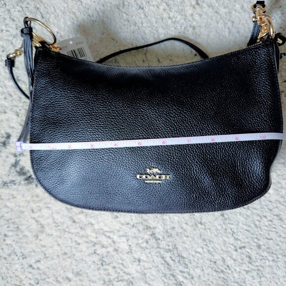 NWT Coach Black Leather Sutton Shoulder Crossbody Bag with Dust Bag - Picture 12 of 16